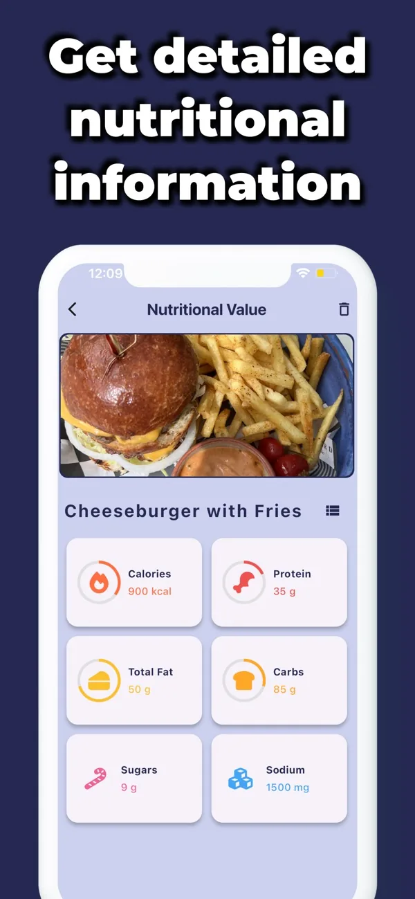 Screenshot illustrating: Detailed Nutritional Breakdown